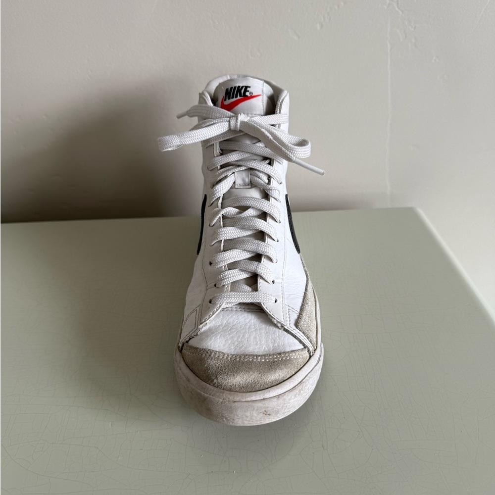 Nike White and Black High-Top Sneakers